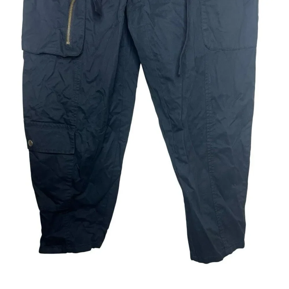NEW Future Collective Jenny K. Lopez Fold Over Cargo Pants Black 10